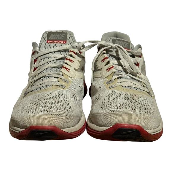 Nike LunarEclipse+ 4 Running Shoes Men's 11.5 White Red Lunarlon Trainers - Picture 2 of 8